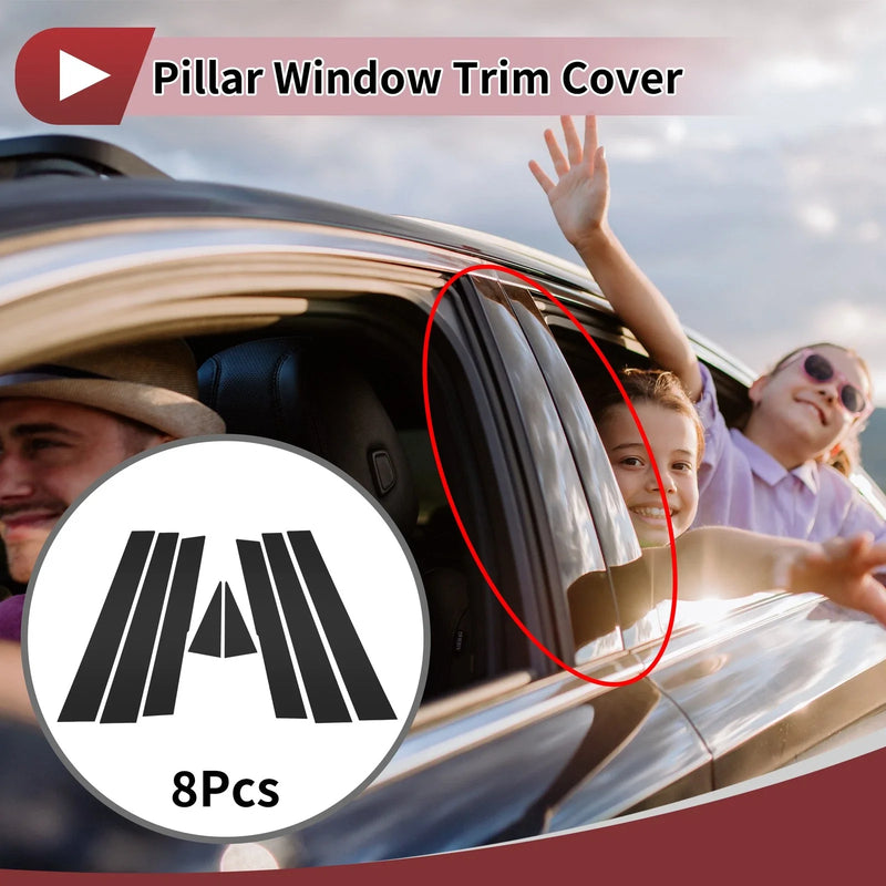 Subaru Forester (2009-2012) Black 8 Pcs Car Door Pillar Window Trim