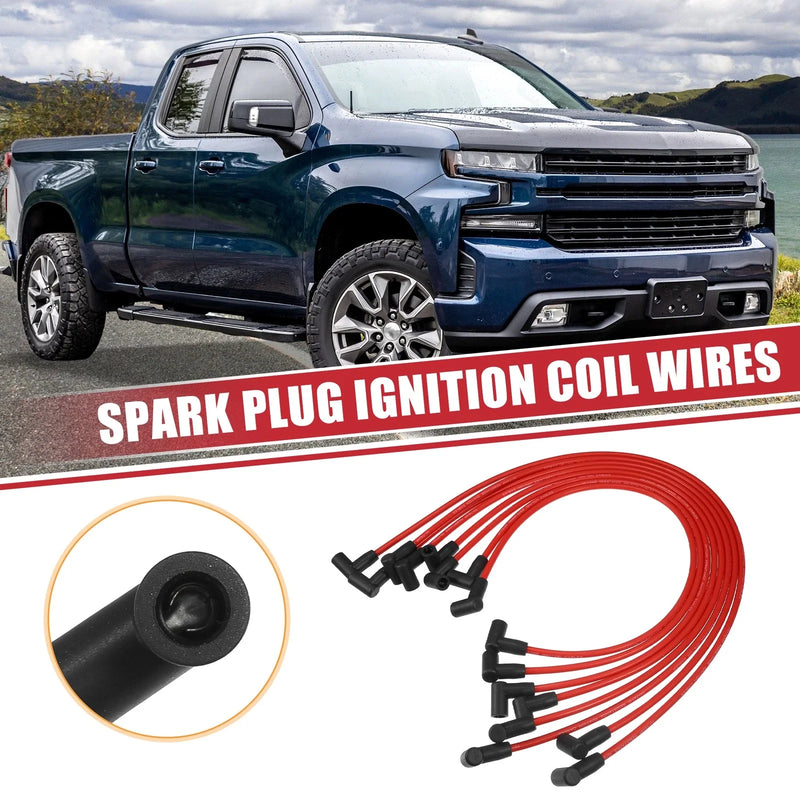 Chevy Small Block HEI Cap 8pcs Spark Plug Wire Ignition Coil Cable