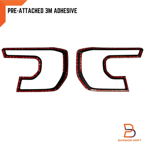 Ford Ranger Raptor Matte Black Red Headlight Cover Trim (2022-2025)