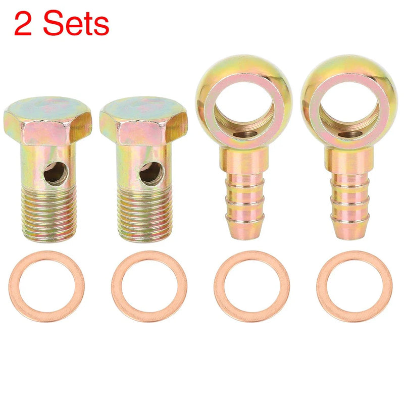 Motorcycle Car 2 x Banjo Hose Barb Bolt Fittings 16mm