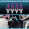 Universal Motorcycle License Plate Screws Cover 5.4 cm Purple 4 pcs