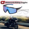 Blue Lens Black Blue Frame 1 Set Motorcycle Riding Goggles