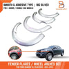 Ford Ranger T6 PX1 XLT XL XLS Wildtrak 18G Silver Fender Flares (12-15)