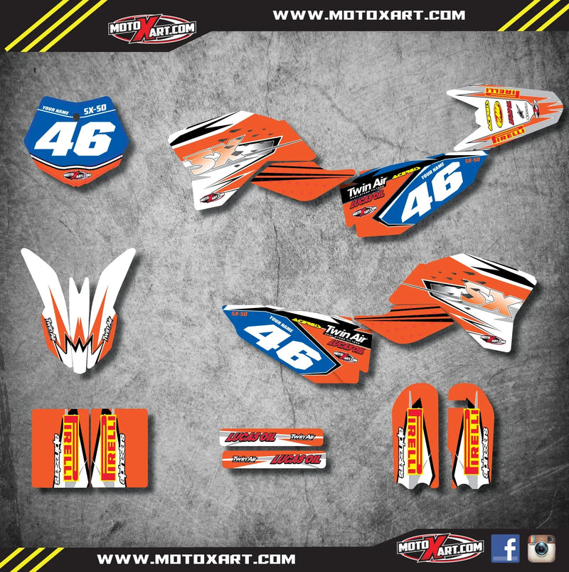 KTM 50 SX Custom Graphic Kit - SHOCKWAVE Stickers (2009-2015)