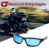 Motorcycle Motorcycle Riding Goggles 1 x Blue Lens Black Frame Cycling Sunglasses
