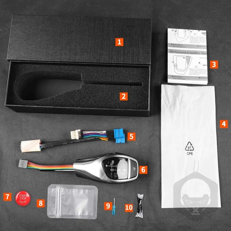 BMW E90 E92 E93 E81 E82 E84 E87 E88 Silver LED Shift Knob Gear Shifter Fit