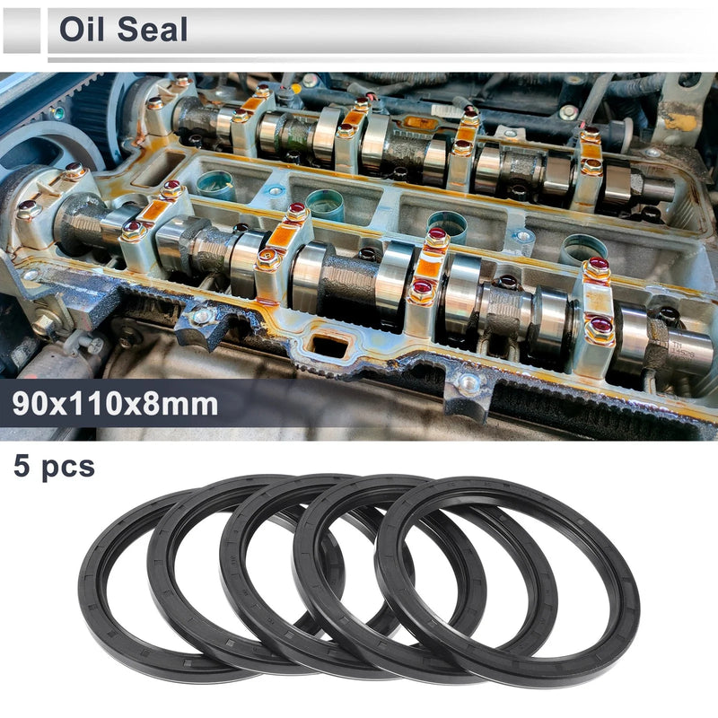 Oil seal 90x110x8mm 5 x Seal Ring Rotary Shaft Seal Nitrile Rubber Black