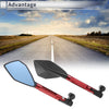 Motorcycle Black Red Aluminum Alloy 1 Set M8/M10 Rear View Mirrors