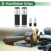 Motorcycle Grip Set 7/8" 22mm Hand Grips Rubber Silver Tone