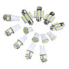Car Dome License Plate Bulbs 13Pc White LED Interior Light Package