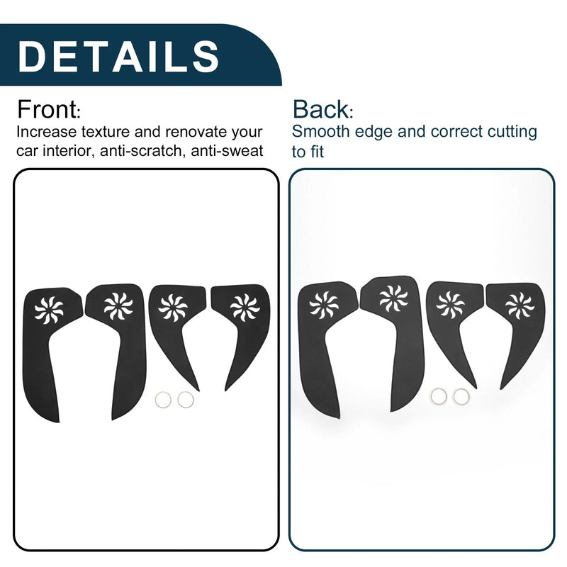 Jeep Cherokee (2016) - Black Set Car Door Anti Kick Pad Sticker Protector
