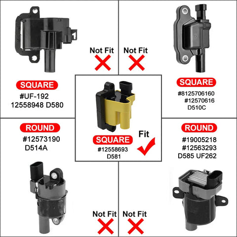Chevrolet Silverado & GMC Sierra 1500 8PCS Ignition Coil Pack UF271