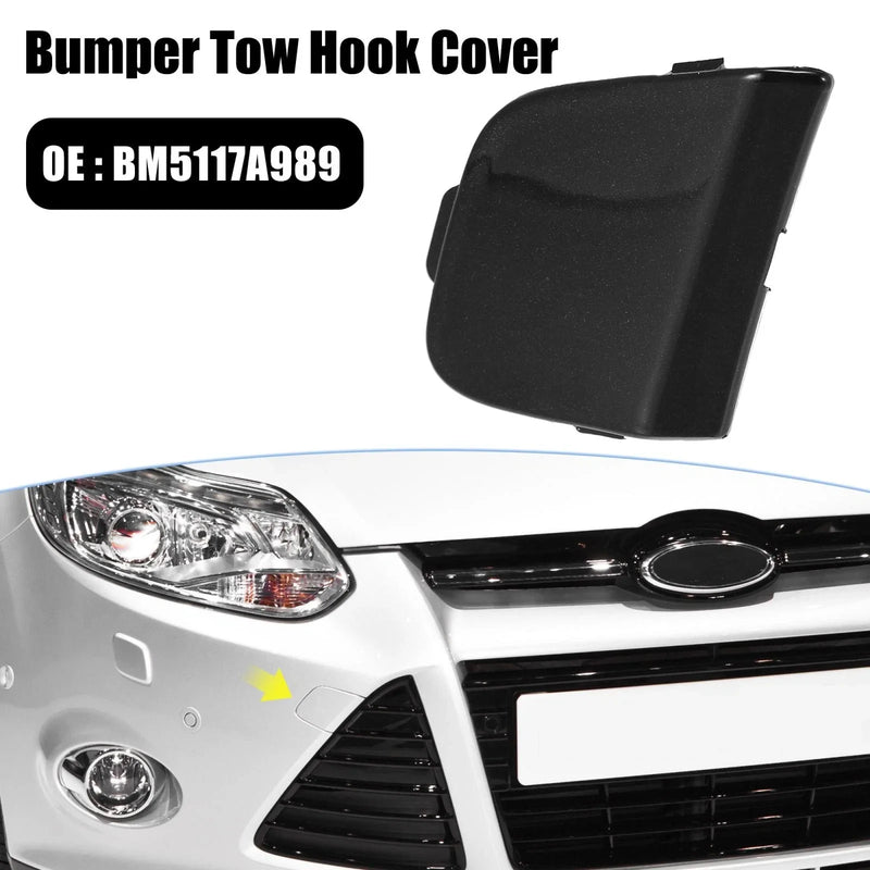 Ford Focus MK3 Black Front Bumper Tow Hook Cover (2012-2014)