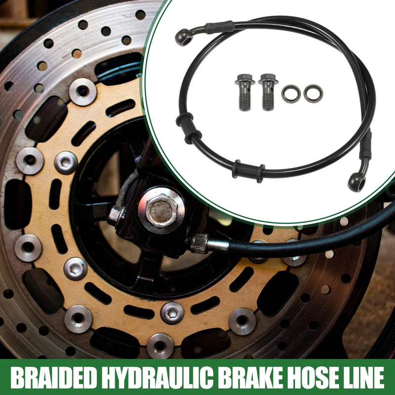 Motorcycle Brake Line / 80cm / Braided Hydraulic Brake Line Oil Hose Black Army Green