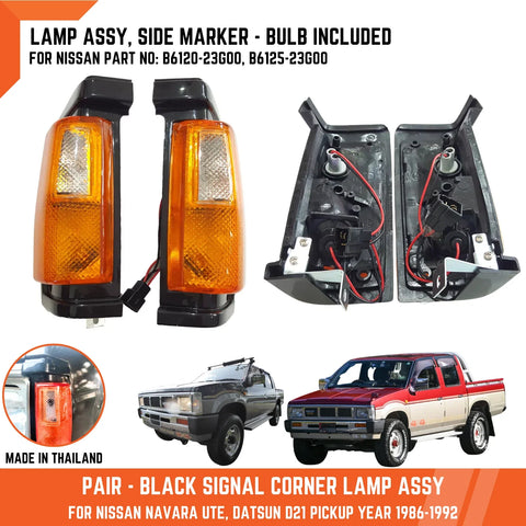 Nissan Navara D21 Black Side Corner Turn Signal Light (86-92)