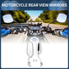 Motorcycle M8/M10 Handlebar Rear View Mirrors White Aluminum 1 Set