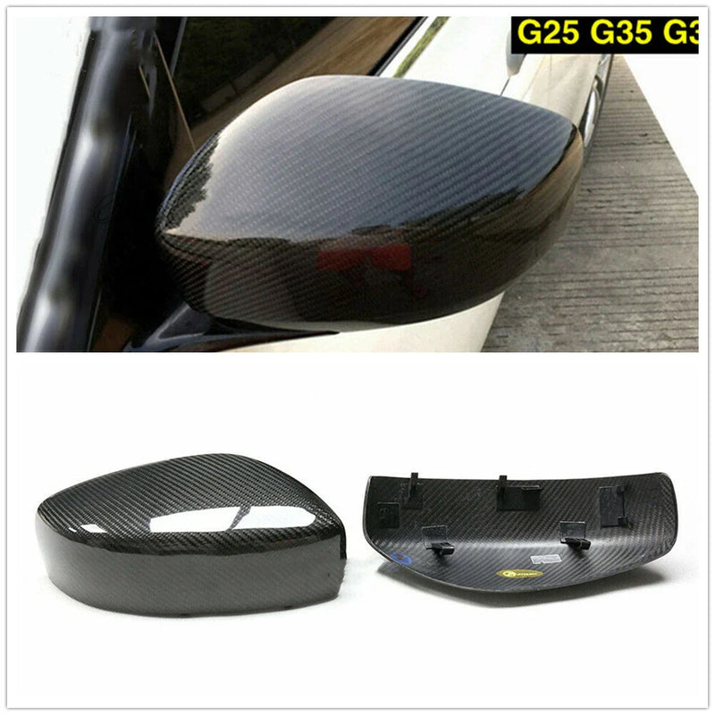 2009-14 Infiniti G35 G37 G25 Q60 Dry Carbon Fiber Mirror Covers (2009-2014)