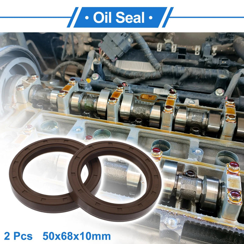Oil Seal 50x68x10mm Brown 2 x Seal Ring Rotary Shaft Seal FKM Rubber