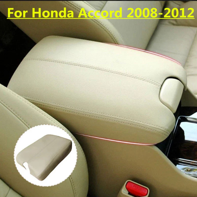 Honda Accord Console Armrest Beige Leather Cover (2008–2012)