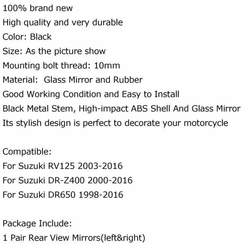 Suzuki RV125, DR-Z400, DR650 Rearview Mirror (2000-2016)