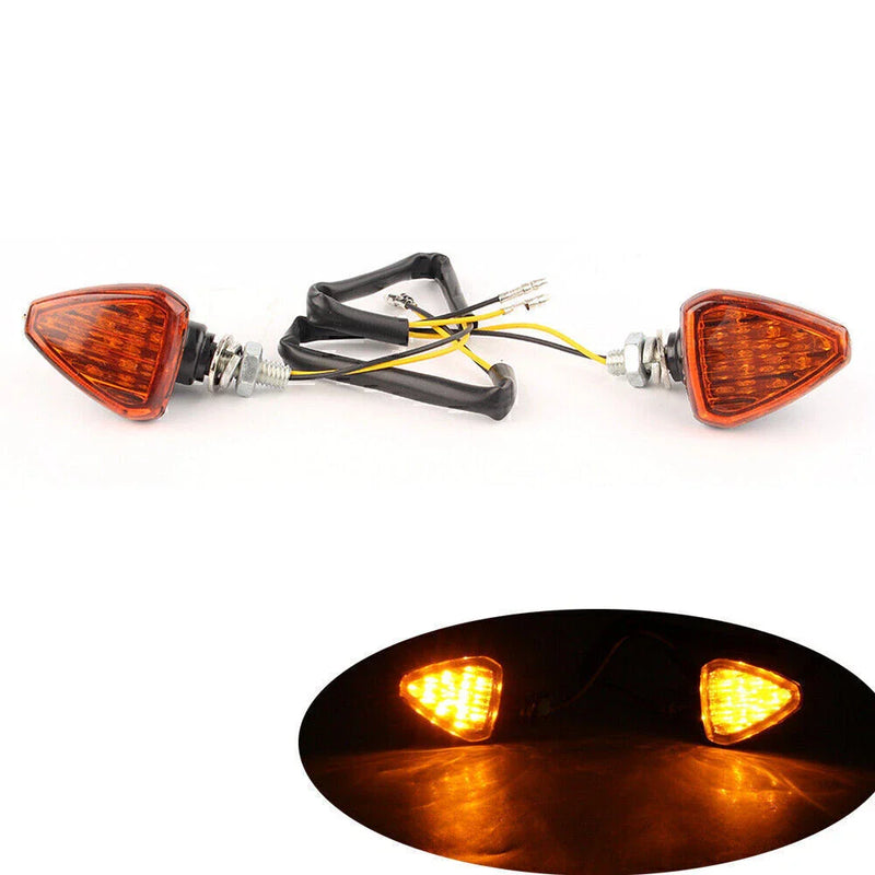 Motorcycle ATV Dirt Bike Orange Lens LED Turn Signal Lights