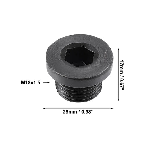 BMW Mazda Black 4 Pcs M18x1.5 Engine Oil Drain Plug Screw