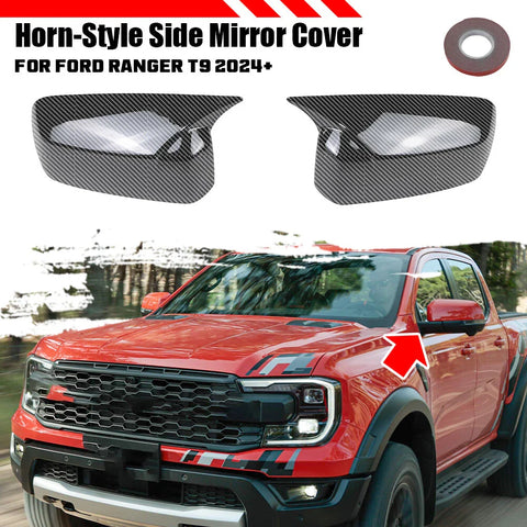 Ford Ranger Horn-Style Carbon Look Wing Rearview Mirror Cap Covers