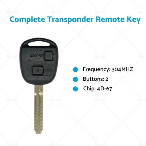 Toyota Prado 120 Transponder Remote Key (2003-2009)