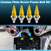 Universal Motorcycle License Plate Screws Cover 5.4cm Gold Tone 4pcs