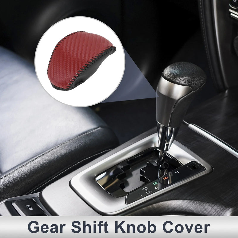 Toyota RAV4 Car Gear Shift Knob Cover Red Carbon Fiber Black Red (2019–2024)
