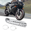 Harley Exhaust Heat Pipe Shield Curved with Hole Silver Tone