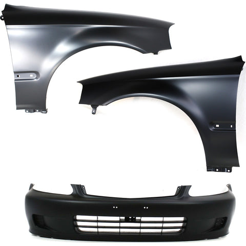Front Bumper Cover Kit For 1999-00 Honda Civic With