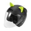 Motorcycle 2 x Cat Ears Style Stick On Helmet Decoration Accessories Green TPU
