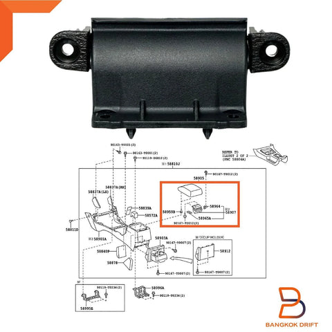 Toyota Hilux Ute 2005-2015 Genuine Console Compartment Door Hinge