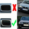 BMW E36 Chrome Frame Black Front Kidney Grille (1997–1999)