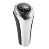 BMW X1 E84 Faux Leather Black Silver Tone 6 Speed Manual Shift Knob Head