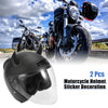 Car / Motorcycle 2 x Helmet Threaded Bull Horn Decoration Suction Cup Black
