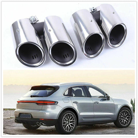 Porsche Macan 2019-2024 1 Pair Silver Tail Exhaust Pipes