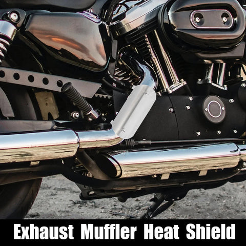 Motorcycle Silver Tone Exhaust Muffler Pipe Heat Shield Set