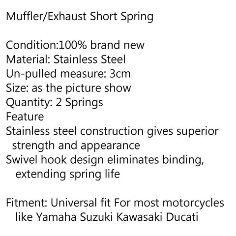 Universal Make & Model 2 x Exhaust Springs (64mm)