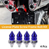 Universal Motorcycle M6 License Plate Screws Cover 45mm Aluminum Alloy Blue 4Pcs