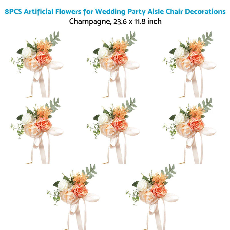 Wedding 8 x Aisle Chair Decorations Flowers