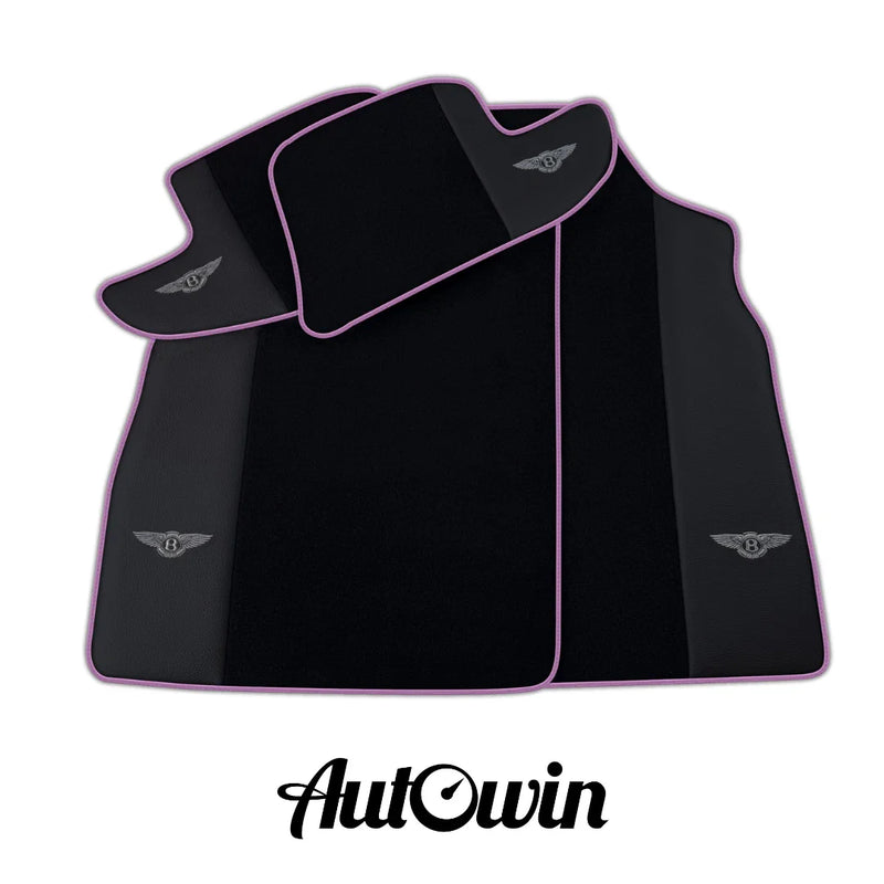 Bentley Continental GT (2003-2011) - Purple Trim AutoWin Black Floor Mats