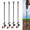 4 x 30" Long Heavy Duty Black Ground Anchor Hook Solid Steel Shaft
