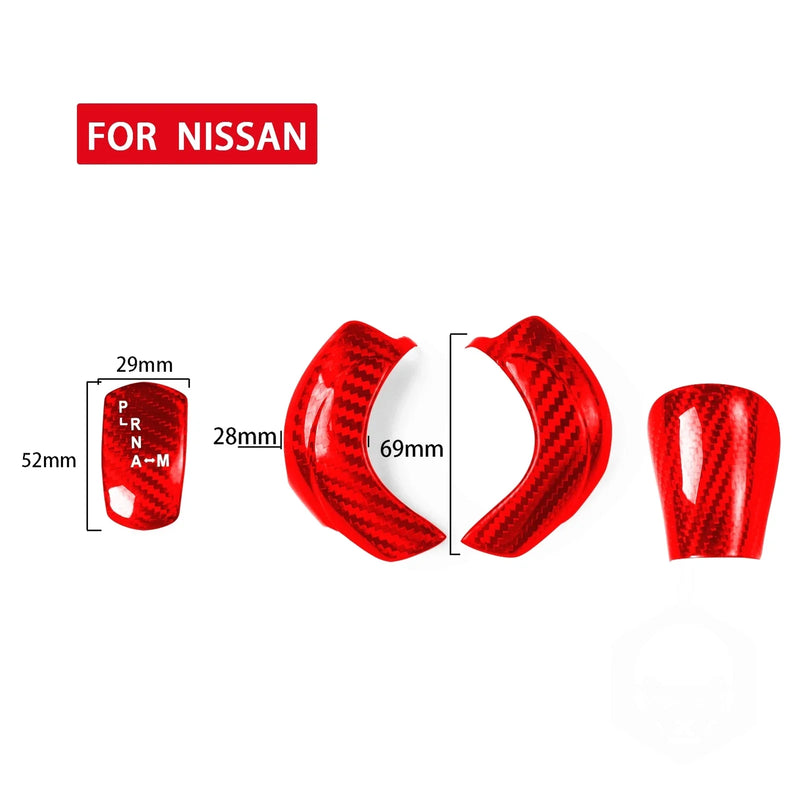 Nissan GTR R35 (2008-2016) Red Carbon Fiber Gear Shift Knob Cover