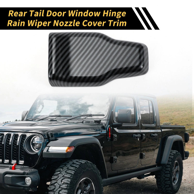 Jeep Carbon Fiber Pattern Rear Window Hinge & Nozzle Decals (Fits All Years)