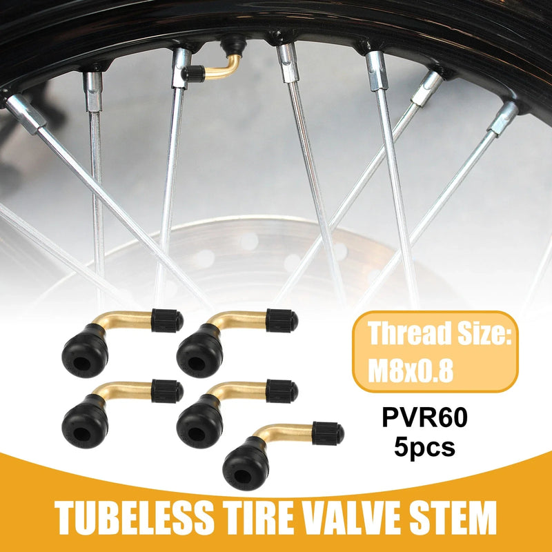 Cars, Motorcycles 5 x Tubeless Tire Valve PVR60 Gold Tone