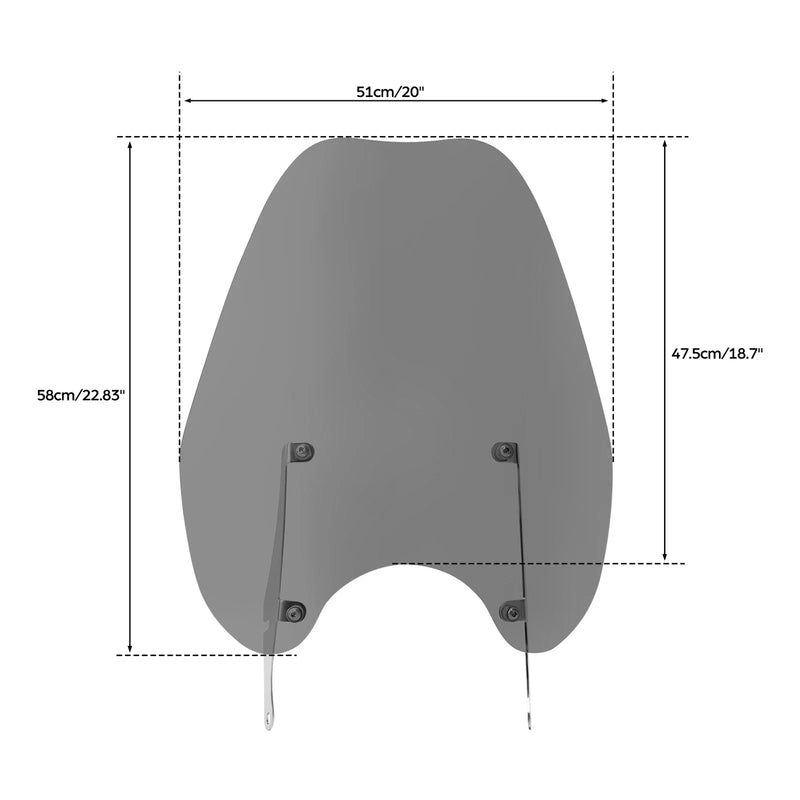 Harley Breakout, Fat Bob, Low Rider 49mm Smoke Windshield Clamps (2018-2024)