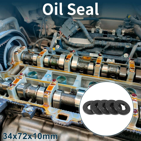 Make Model Oil Seal 34x72x10mm 5Pcs Rotary Shaft Seal NBR Rubber