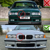 BMW E36 Chrome Frame Black Front Kidney Grille (1997–1999)